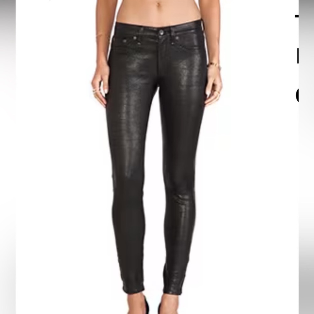 Rag and bone faux leather washed black pants size 25